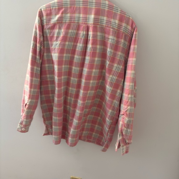 L.L. Bean Pink and White Plaid Button Down Shirt - Picture 2 of 2
